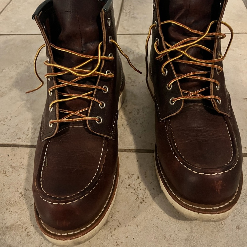 Red Wing 8138 Brown Leather Moc-Toe Boots EUC